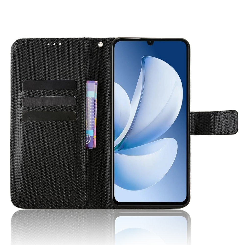 Diamond knížkové pouzdro na Realme Note 70T - černé