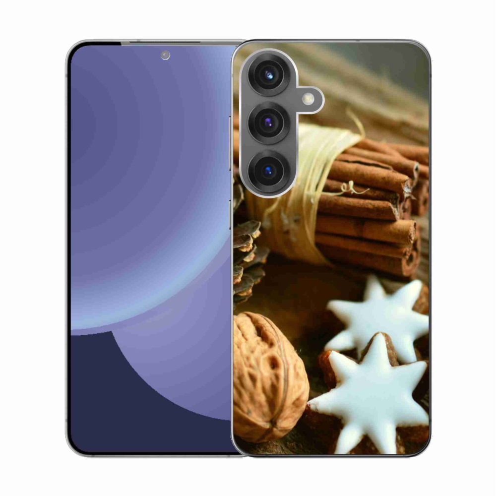 Gelový kryt mmCase na Samsung Galaxy S25 - skořice a perníčky