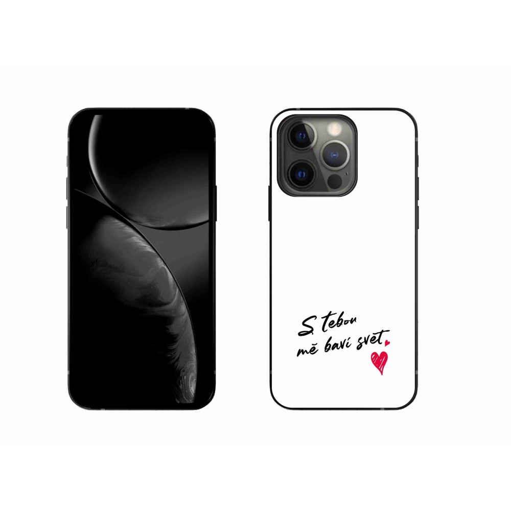 Gelový kryt mmCase na iPhone 13 Pro 6.1 - zamilovaný text 1 bílé pozadí
