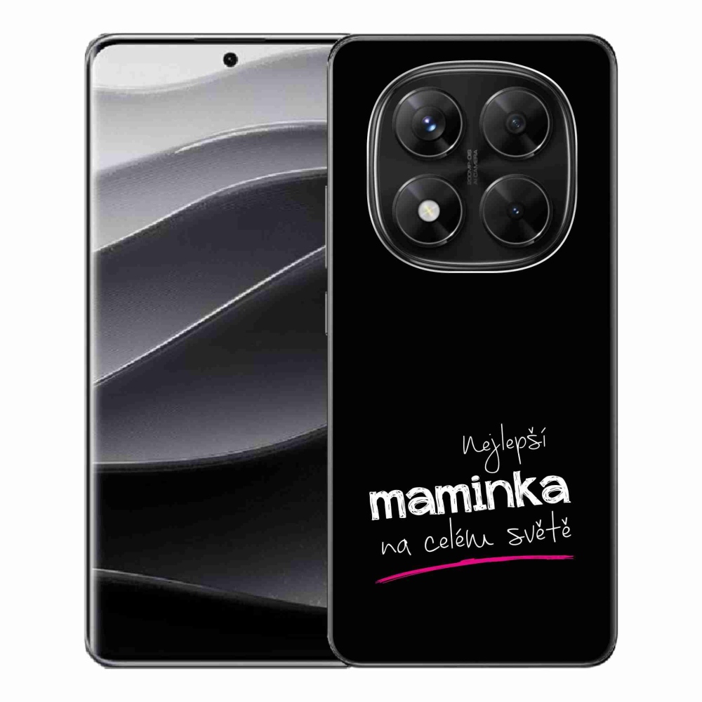 Gelový kryt mmCase na Xiaomi Redmi Note 14 Pro 5G/Poco X7 5G - nejlepší maminka 4 černé pozadí