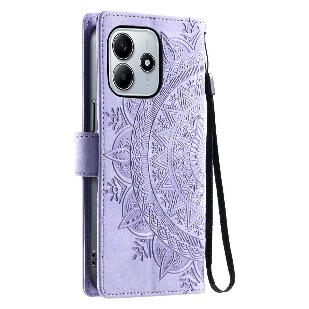 Mandalas knížkové pouzdro na Xiaomi Redmi Note 14 - fialové