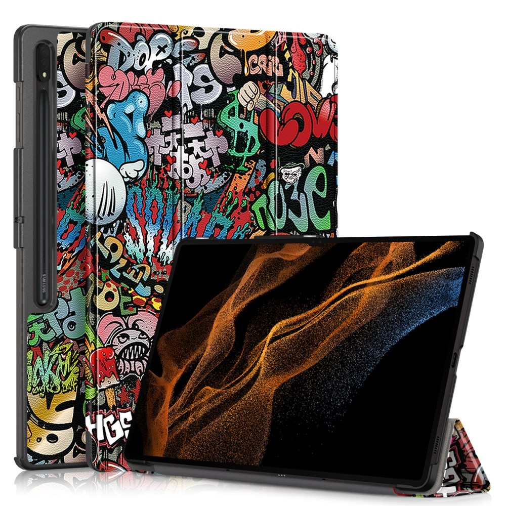 Print chytré zavírací pouzdro na Samsung Galaxy Tab S9 Ultra/Tab S10 Ultra - graffiti