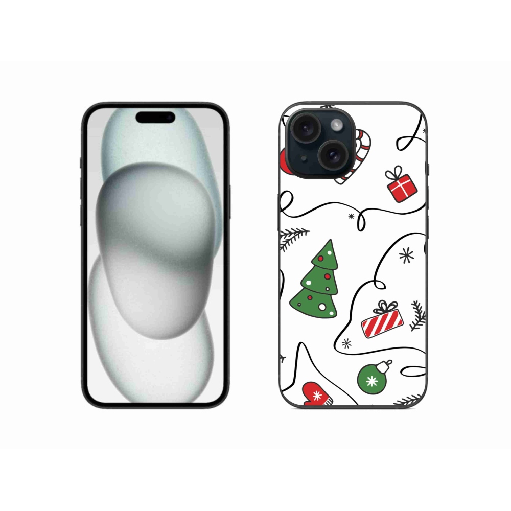 Gelový kryt mmCase na iPhone 15 - vánoční motivy