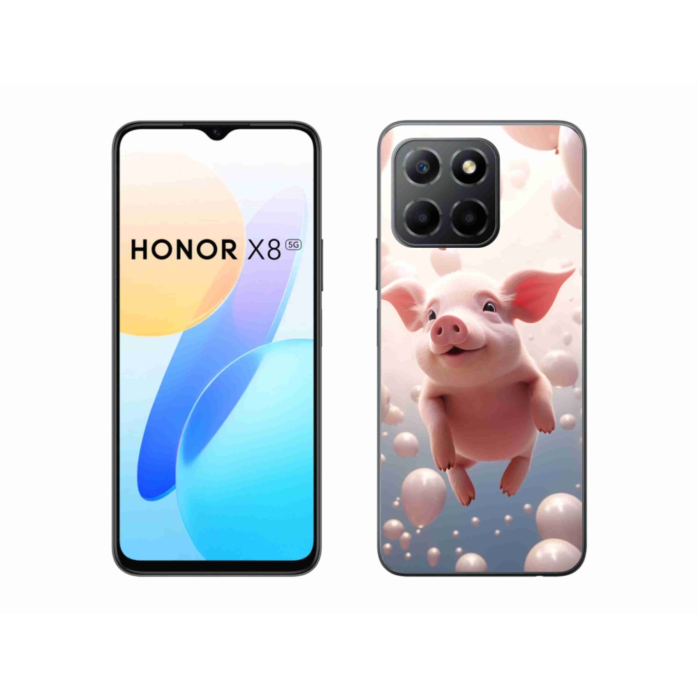 Gelový kryt mmCase na Honor X8 5G - prasátko s balónky
