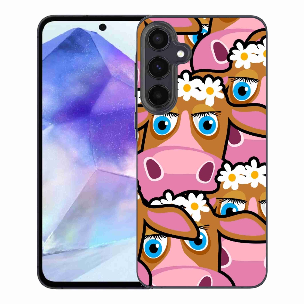 Gelový kryt mmCase na Samsung Galaxy A55 5G - kreslené kravičky