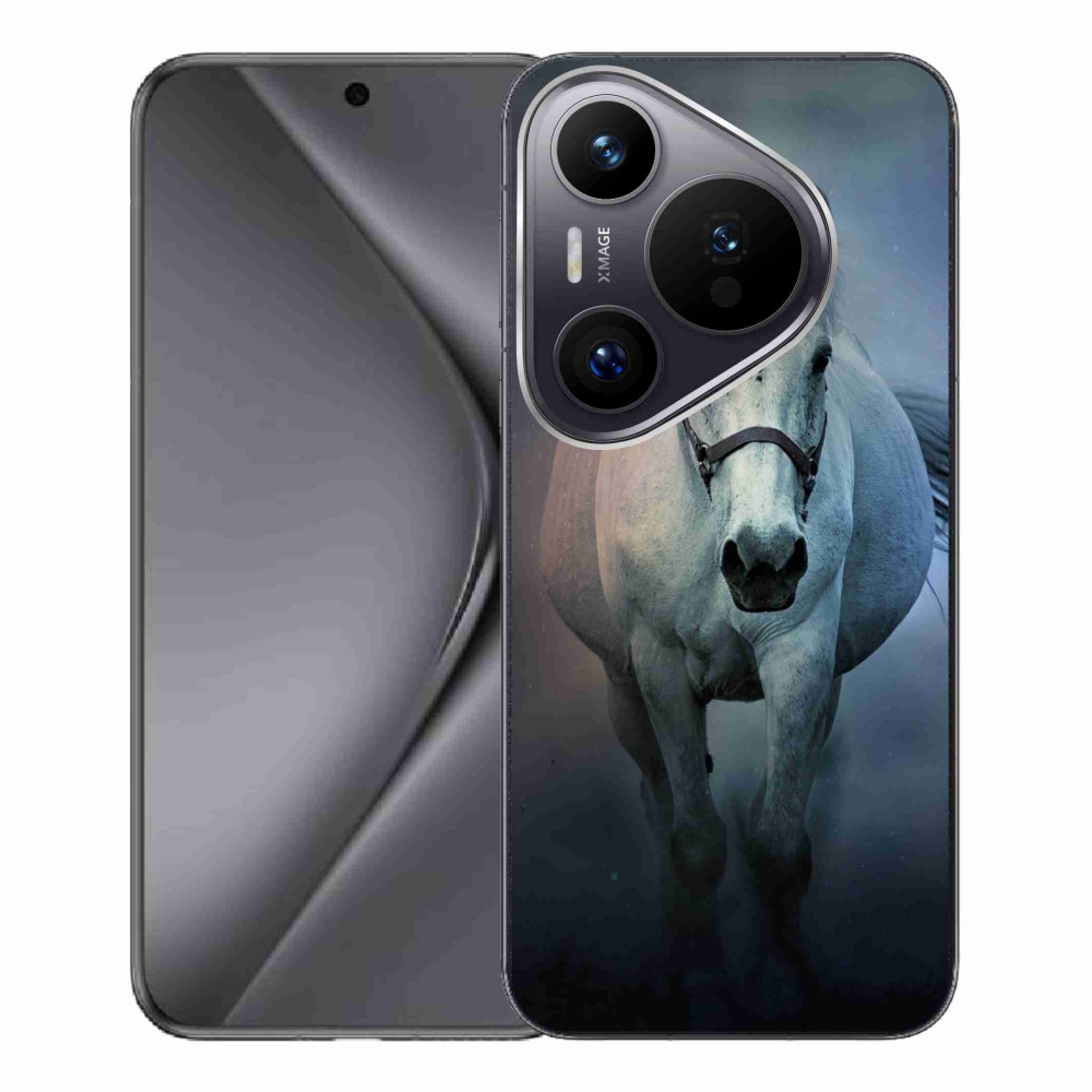 Gelový obal mmCase na Huawei Pura 70 Pro - běžící bílý kůň