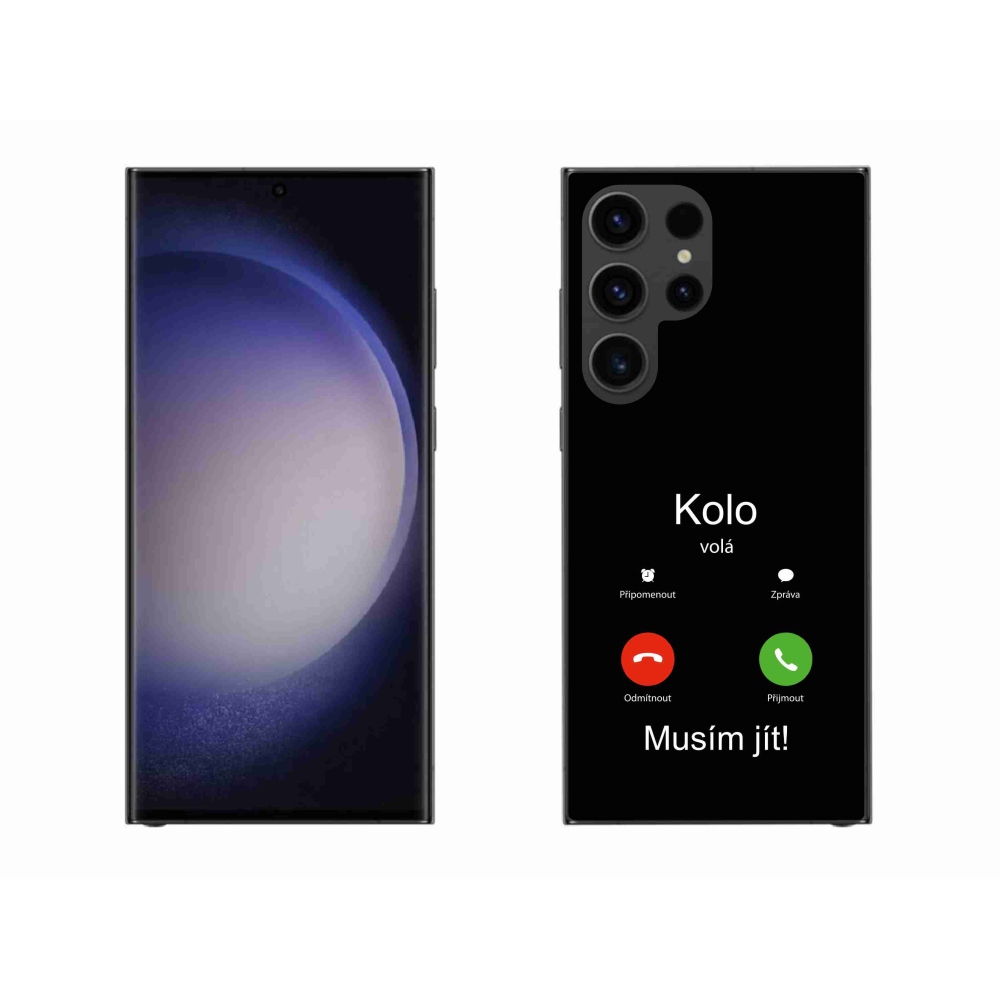Gelový kryt mmCase na Samsung Galaxy S23 Ultra 5G - kolo volá černé pozadí
