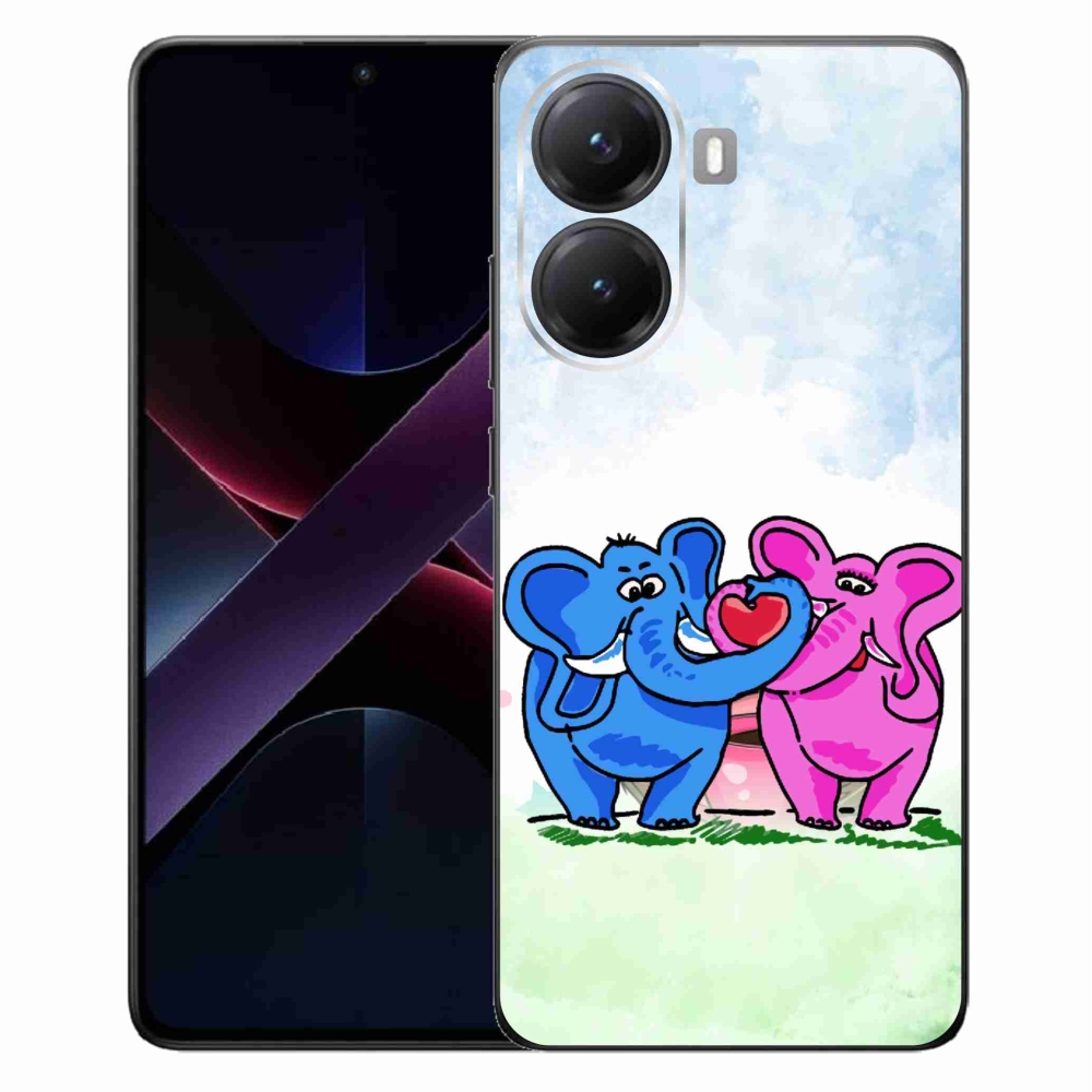 Gelový kryt mmCase na Xiaomi Poco X7 Pro 5G - zamilovaní sloni