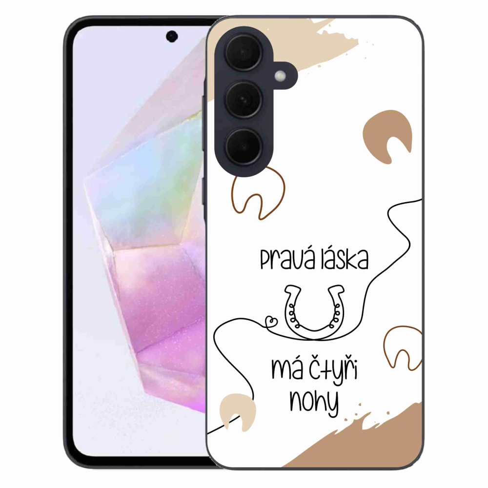 Gelový kryt mmCase na Samsung Galaxy A35 5G - koňský motiv bílé pozadí
