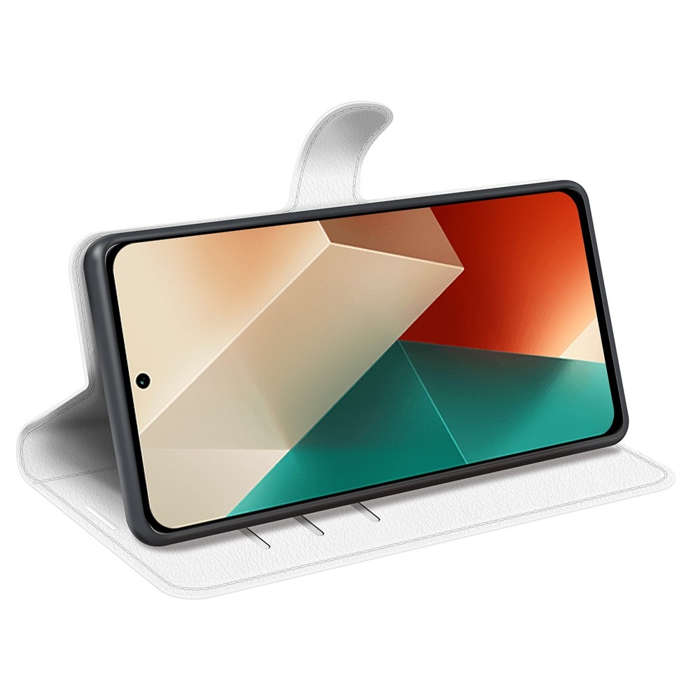 Litchi knížkové pouzdro na Xiaomi Redmi Note 13 5G - bílé