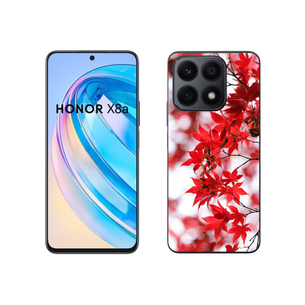 Gelový kryt mmCase na Honor X8a - červené listy