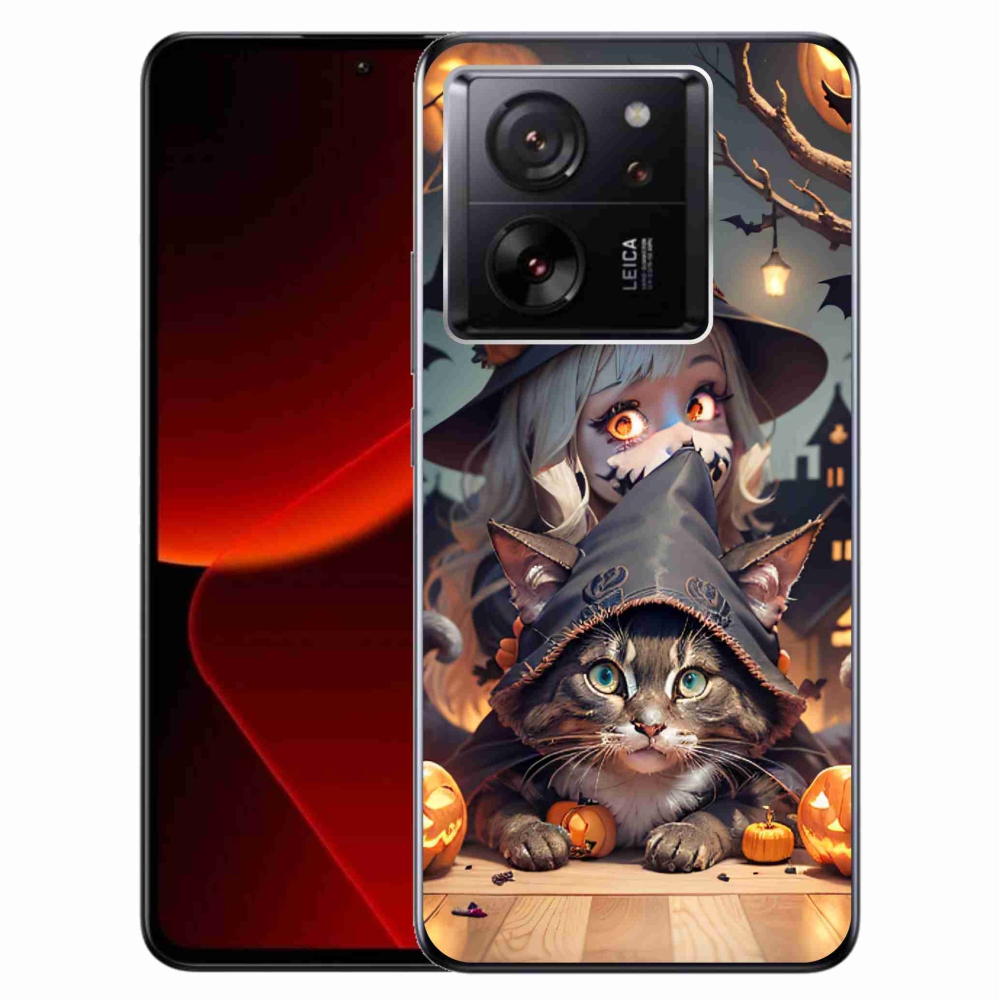 Gelový kryt mmCase na Xiaomi 13T/13T Pro - čarodějnice s kočkou
