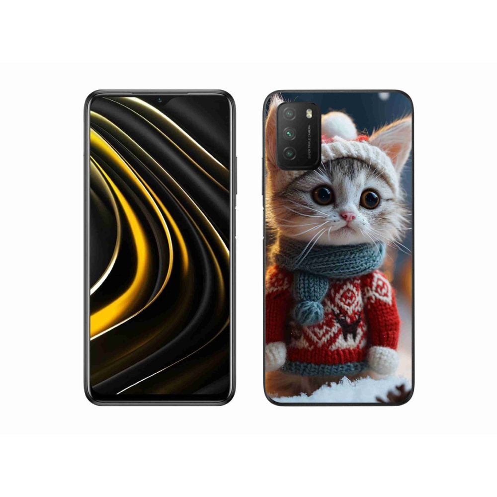 Gelový kryt mmCase na Xiaomi Poco M3 - kotě ve svetru