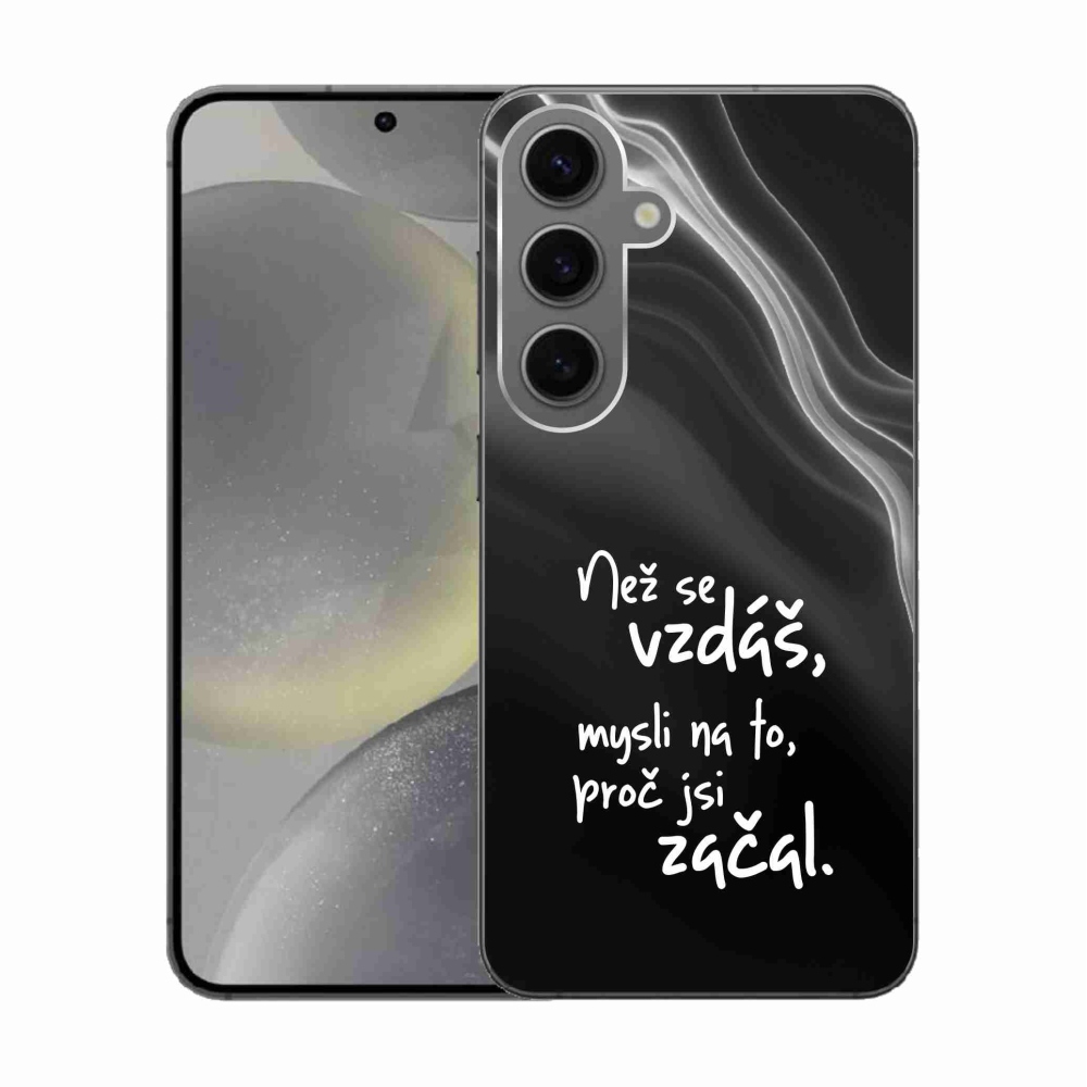 Gelový kryt mmCase na Samsung Galaxy S24 - citát 2 černé pozadí