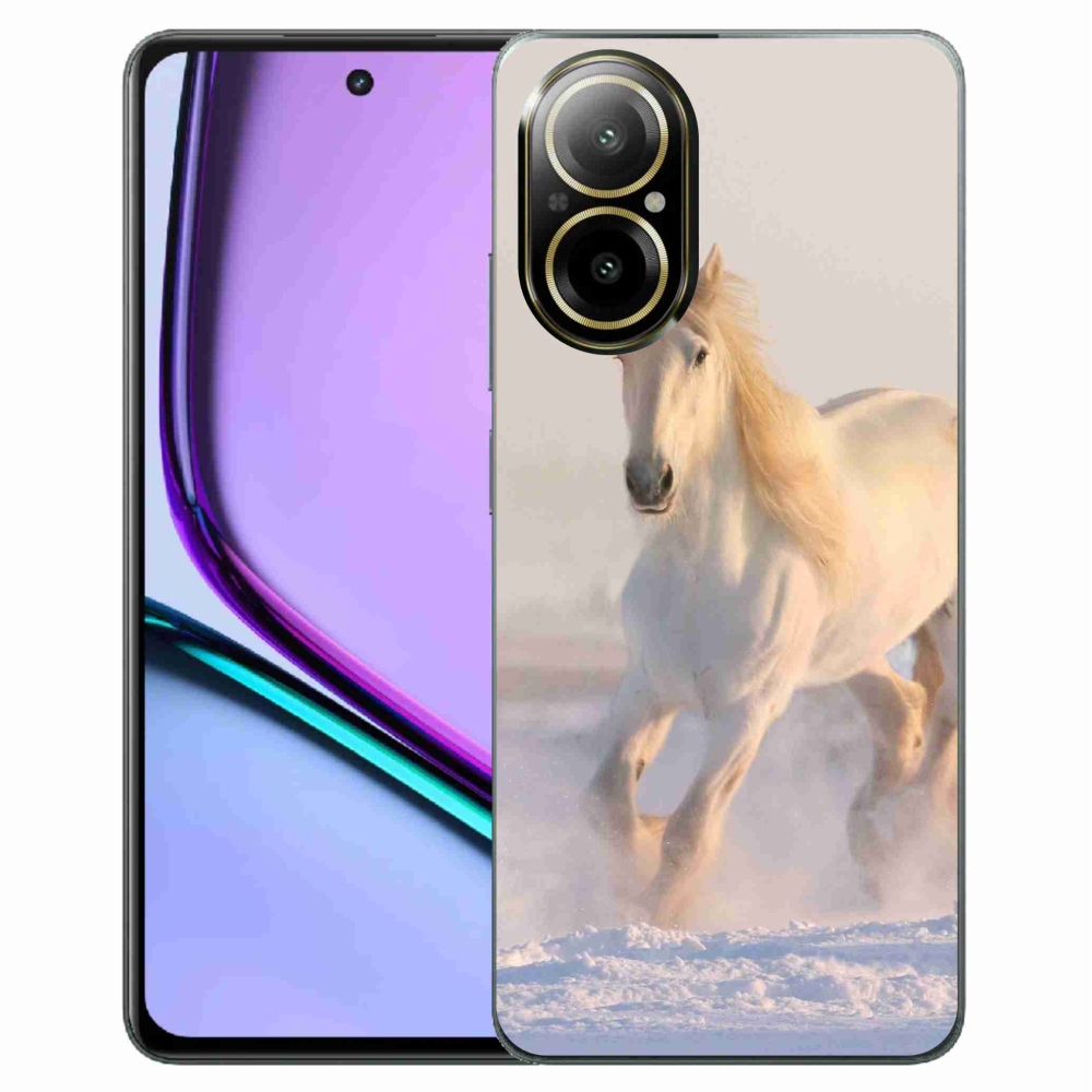 Gelový obal mmCase na Realme C67 - kůň ve sněhu