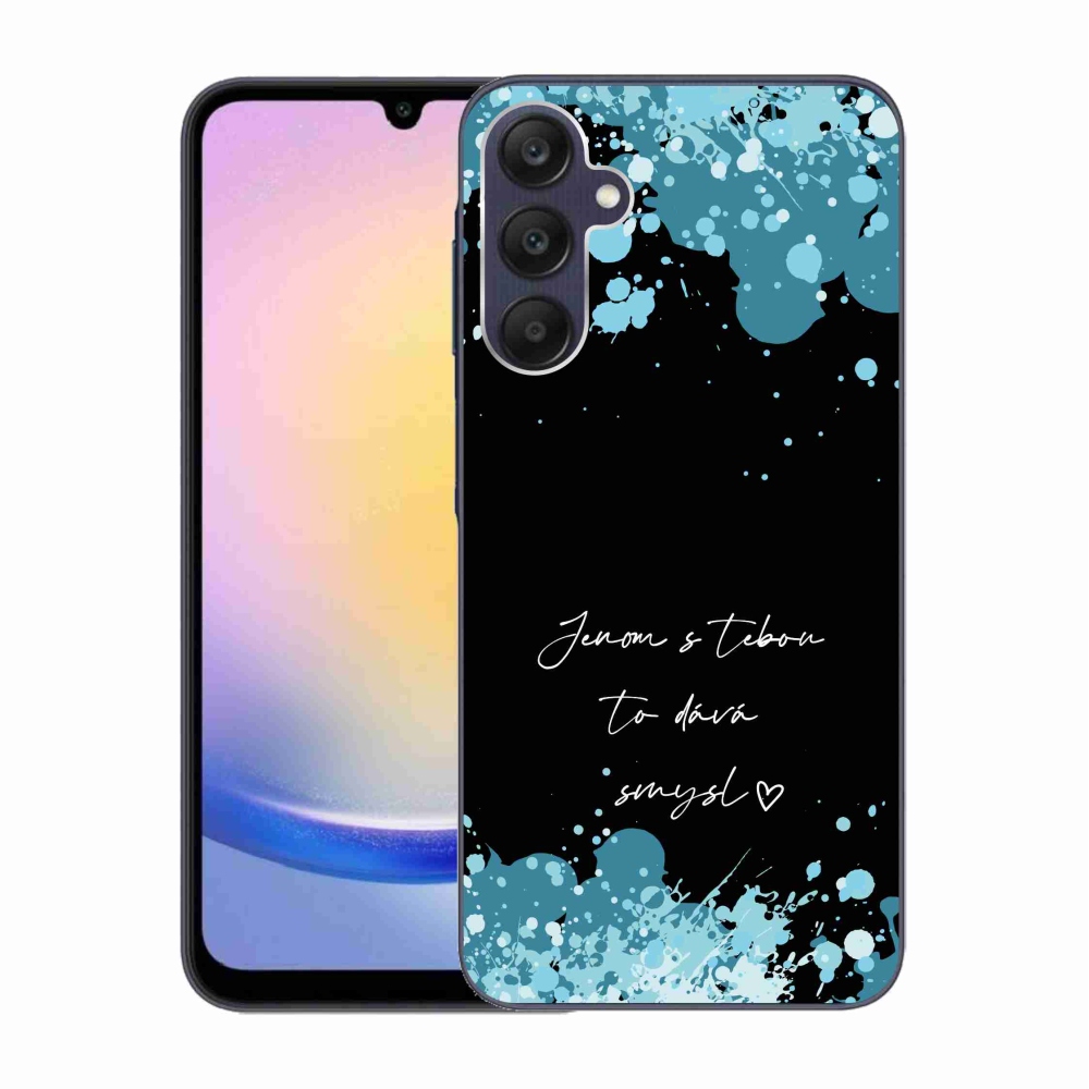 Gelový kryt mmCase na Samsung Galaxy A25 5G - zamilovaný text černé pozadí
