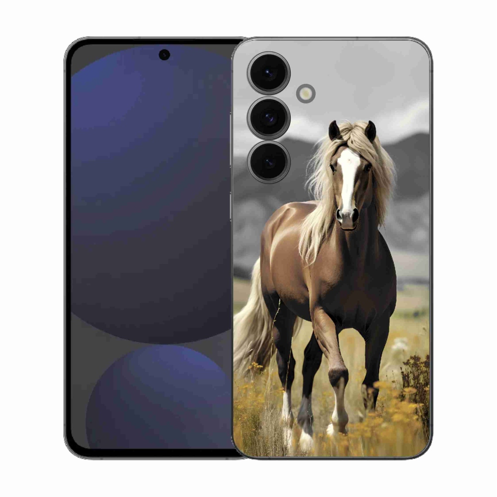 Gelový kryt mmCase na Samsung Galaxy S25 FE - hnědý kůň 1