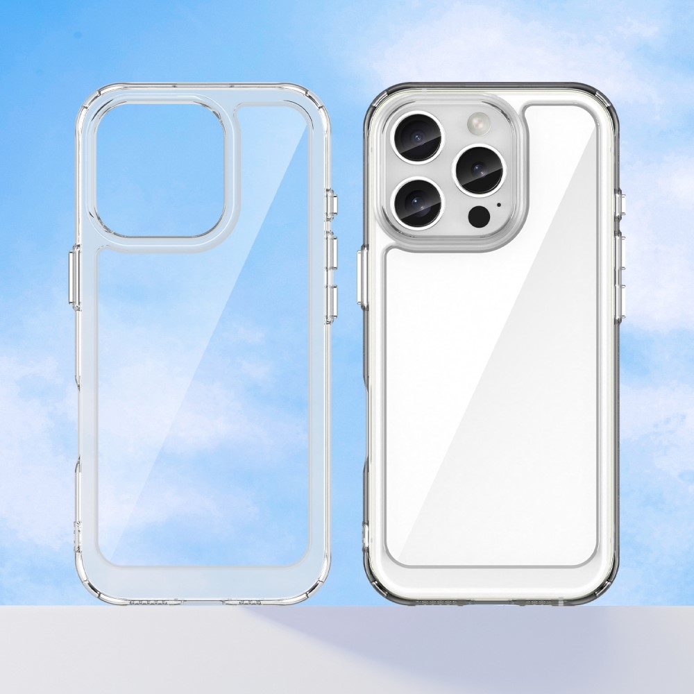 Gelový obal s pevnými zády na iPhone 16 Pro - průhledný