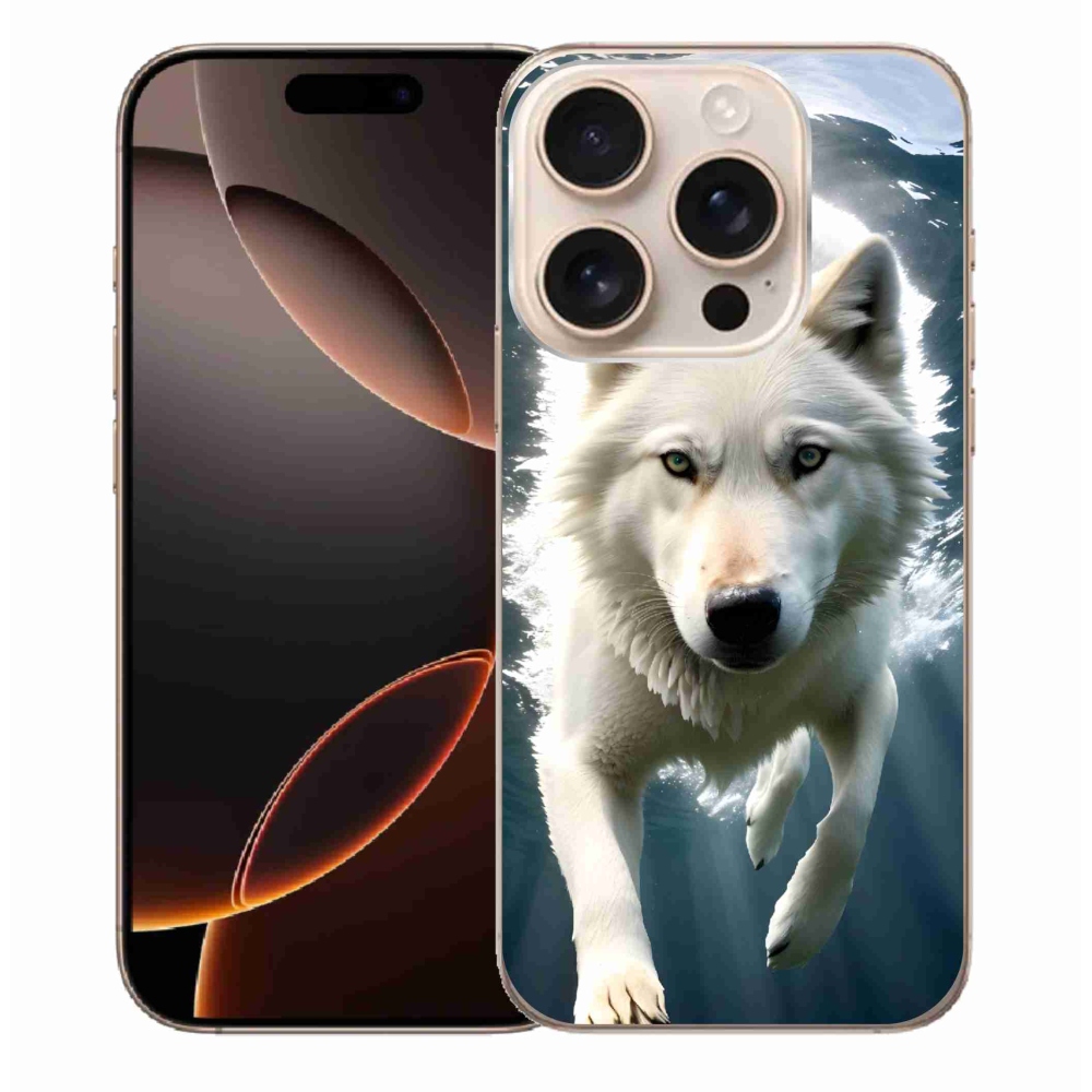 Gelový kryt mmCase na iPhone 16 Pro Max - bílý vlk