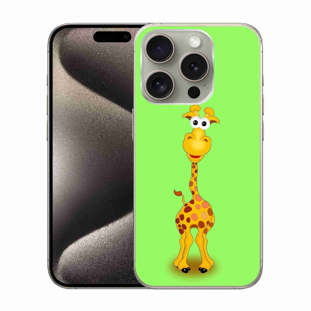 Gelový kryt mmCase na iPhone 15 Pro - kreslená žirafa