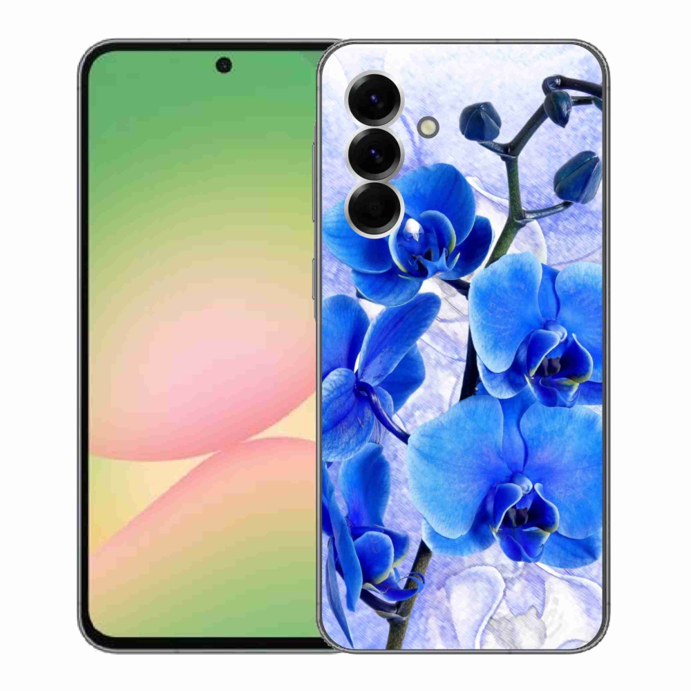 Gelový kryt mmCase na Samsung Galaxy A56 5G - modré květy