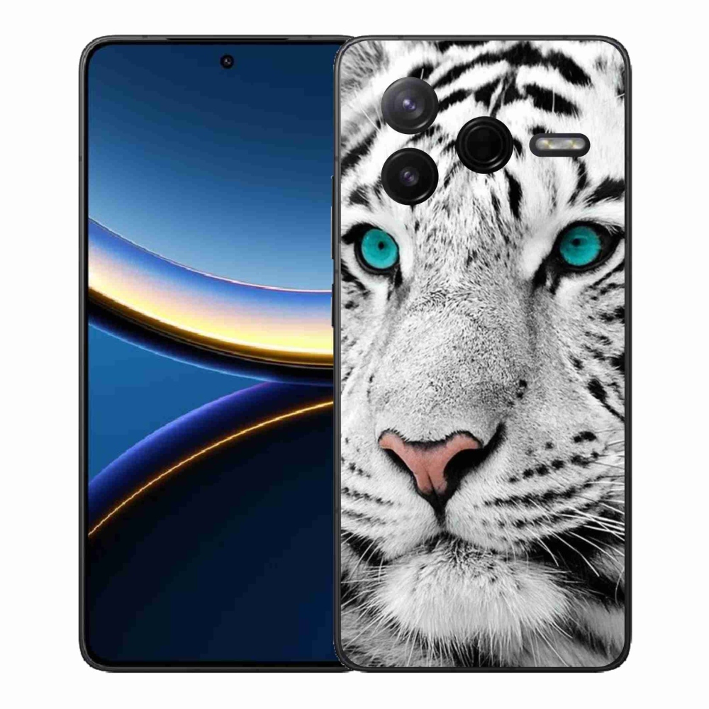 Gelový kryt mmCase na Xiaomi Poco F7 Pro - bílý tygr