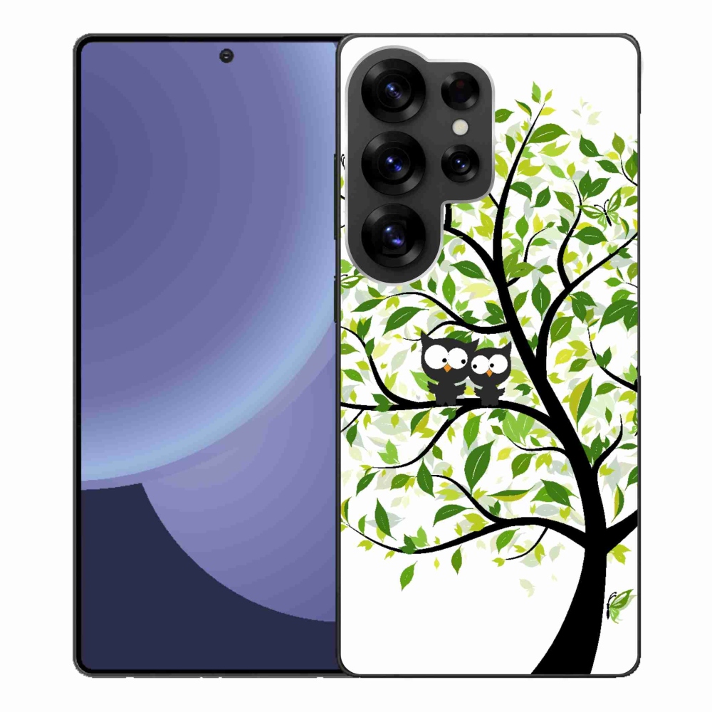 Gelový kryt mmCase na Samsung Galaxy S25 Ultra - sovičky na stromě