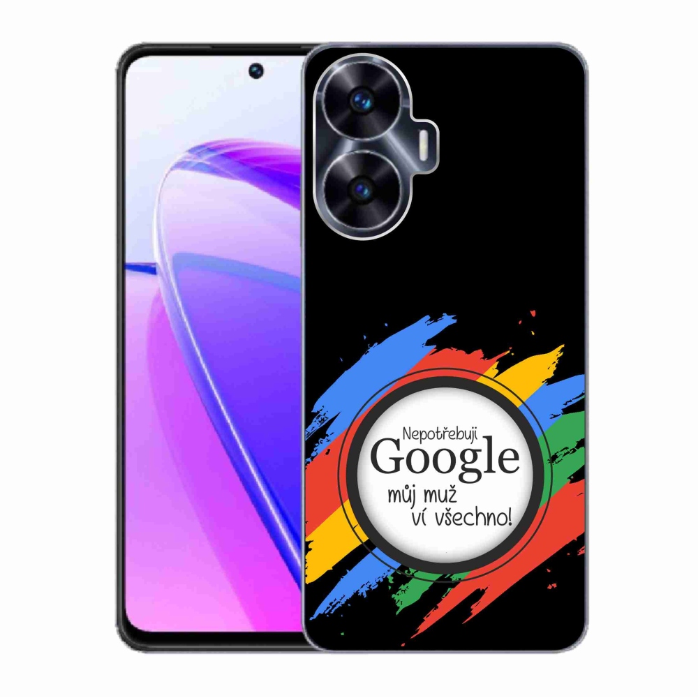 Gelový kryt mmCase na Realme C55 - muž ví všechno černé pozadí