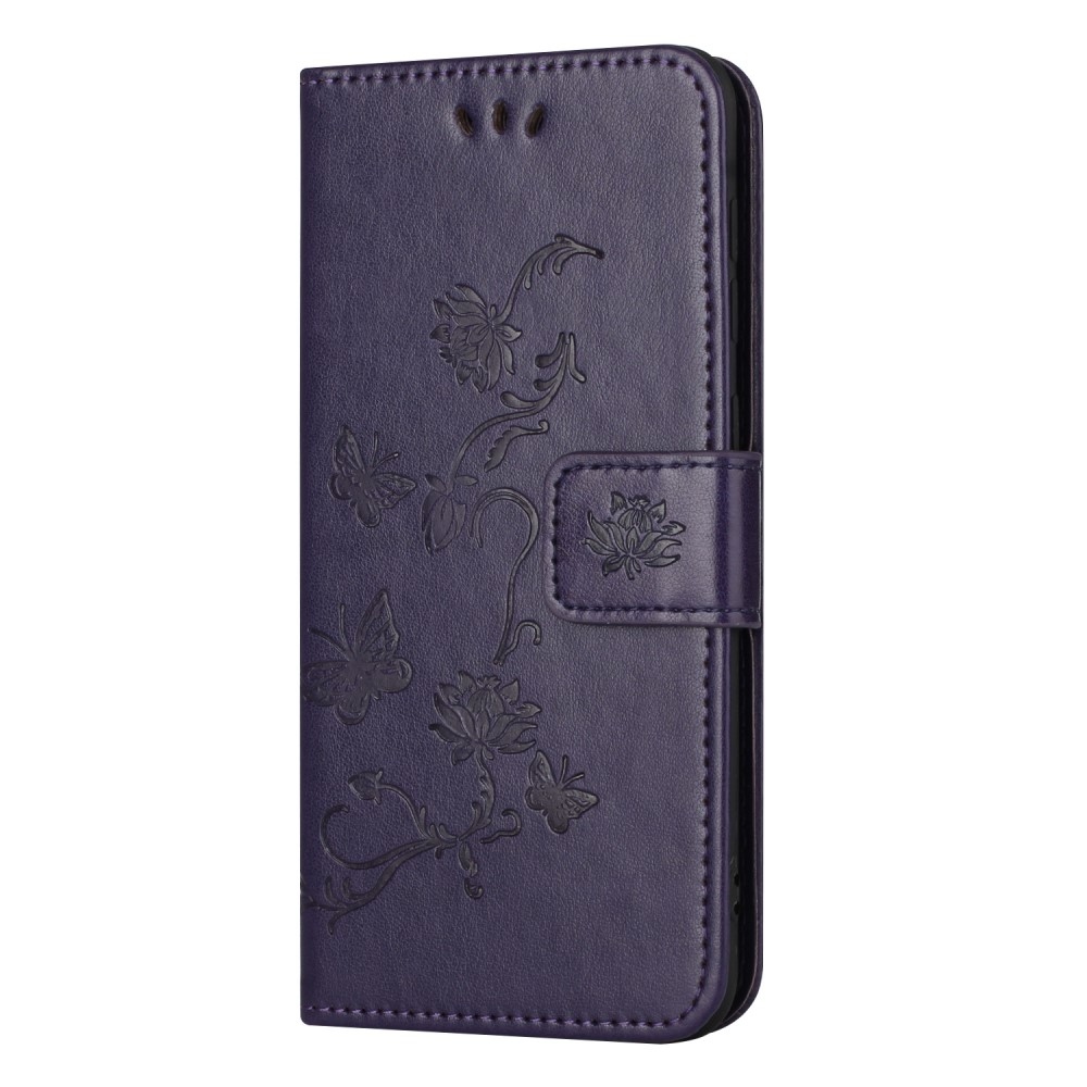 Flower knížkové pouzdro na Samsung Galaxy S24+/S25+ - tmavěfialové