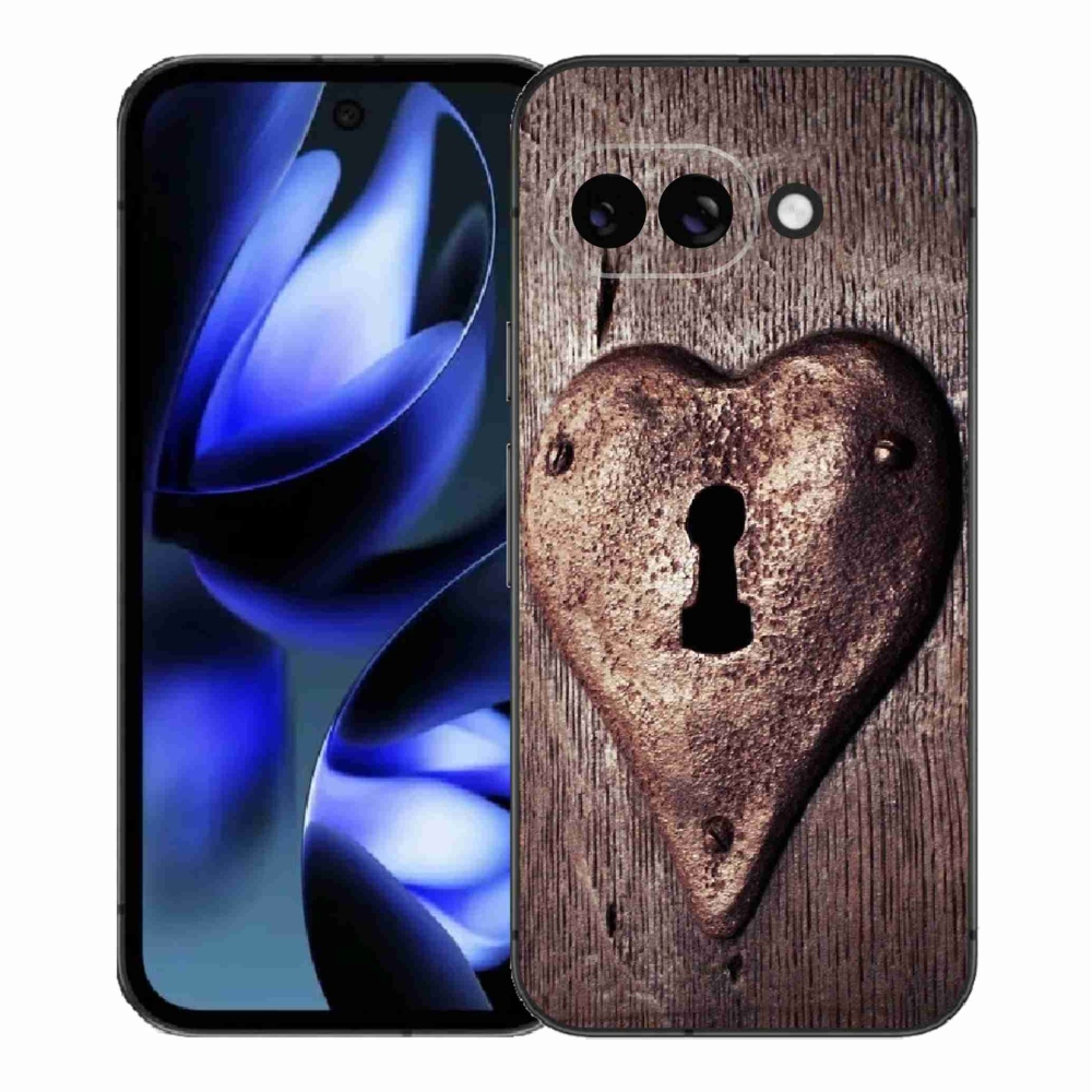 Gelový kryt mmCase na Google Pixel 9a - zámek ve tvaru srdce