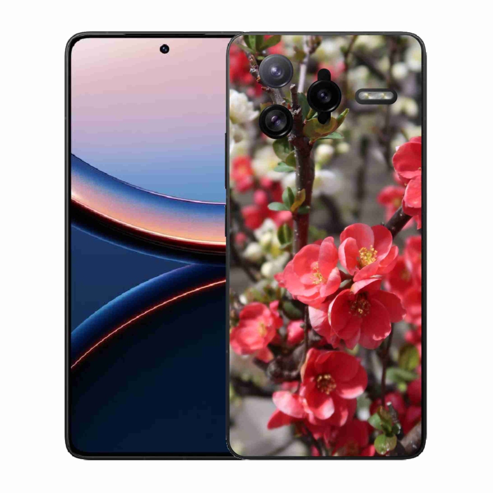 Gelový kryt mmCase na Xiaomi Poco F7 Ultra - červené květy