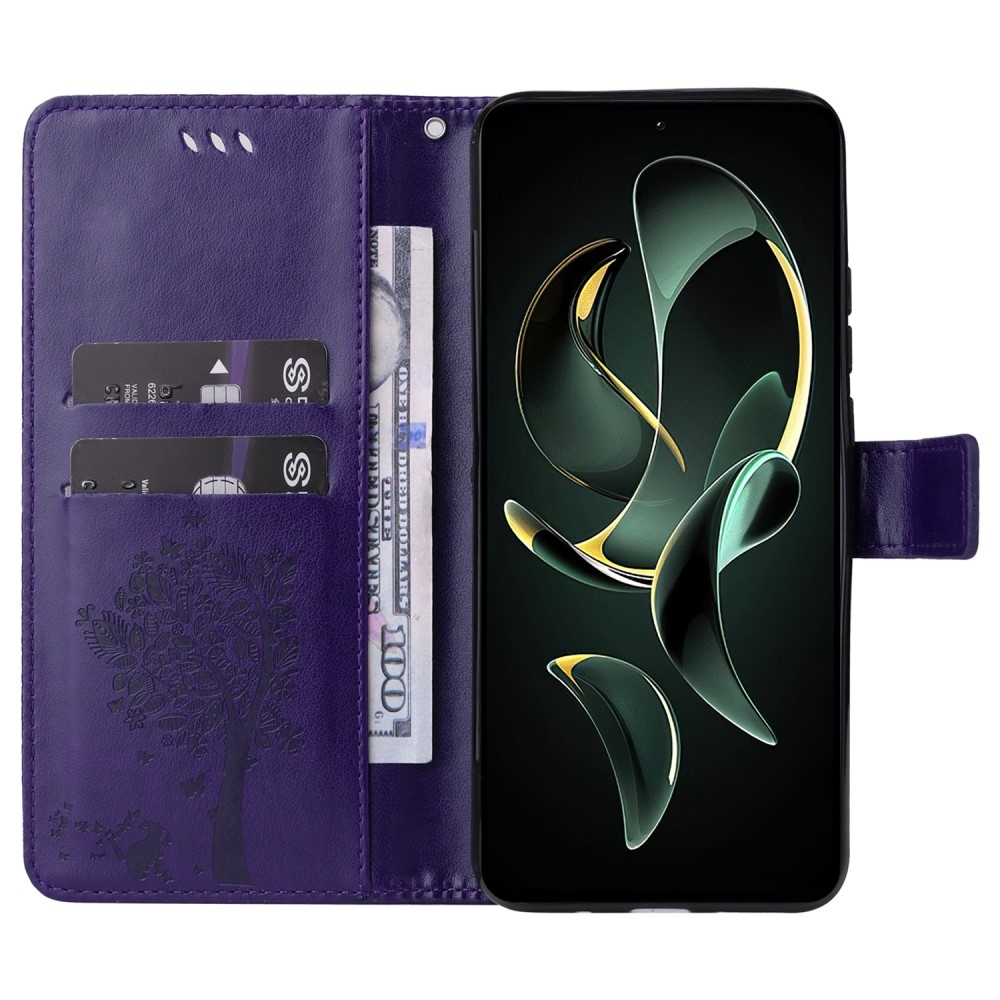Tree knížkové pouzdro na Xiaomi 13T/13T Pro - tmavěfialové