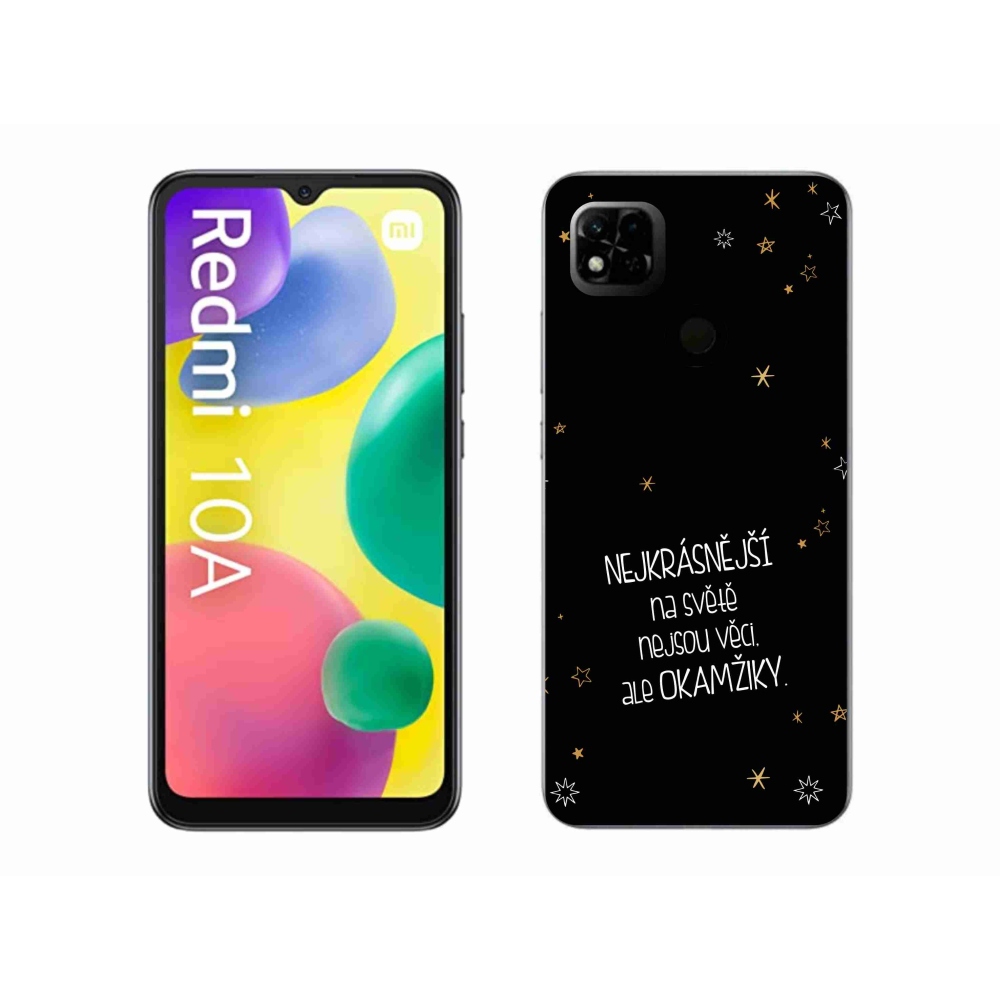 Gelový kryt mmCase na Xiaomi Redmi 10A - citát 4 černé pozadí