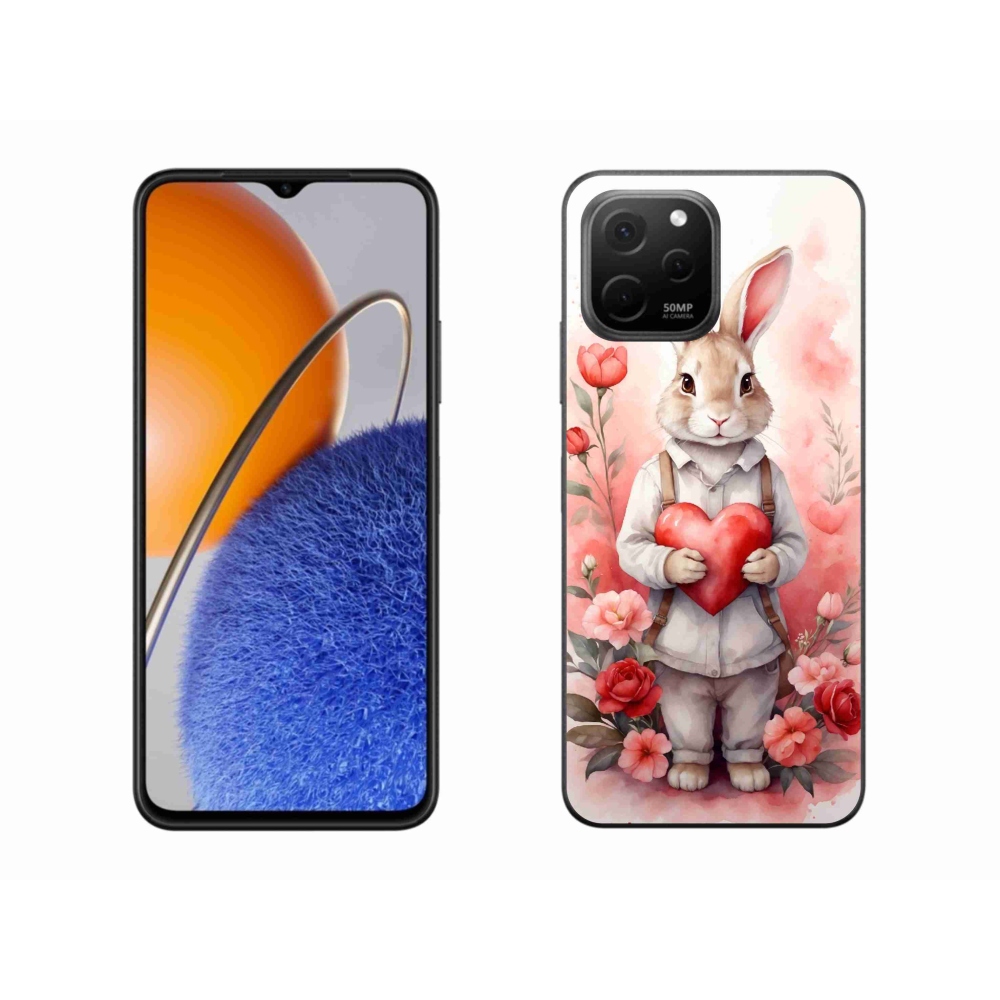 Gelový kryt mmCase na Huawei Nova Y61 - zajíc se srdíčkem