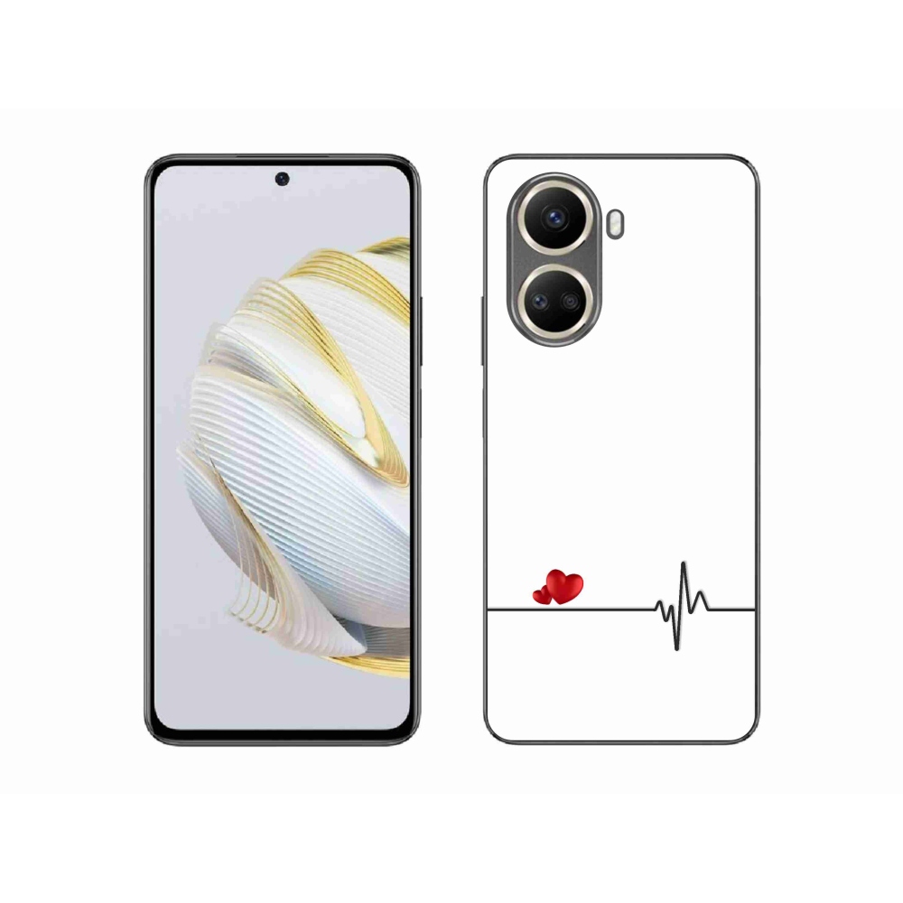 Gelový kryt mmCase na Huawei Nova 10 SE - srdce a tep bílé pozadí