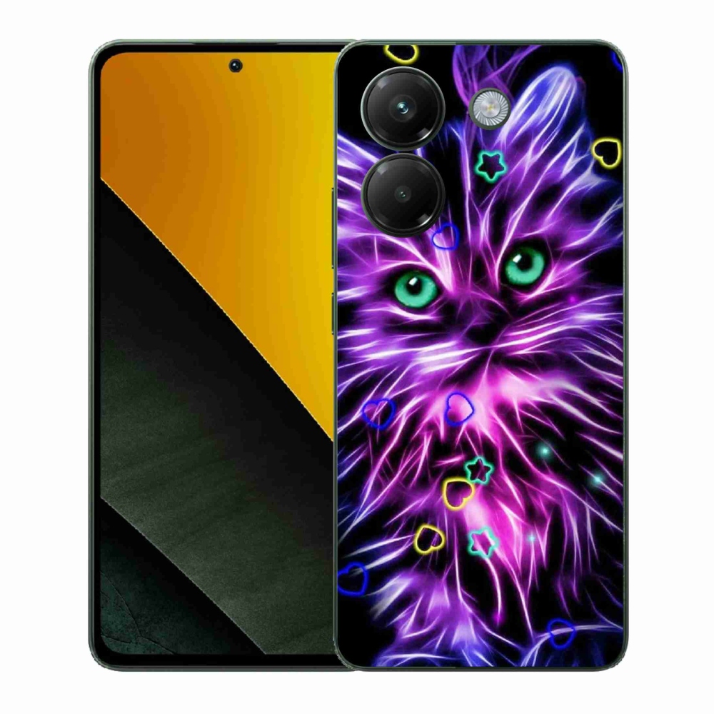 Gelový kryt mmCase na Xiaomi Poco M7 Pro 5G - abstraktní kočka