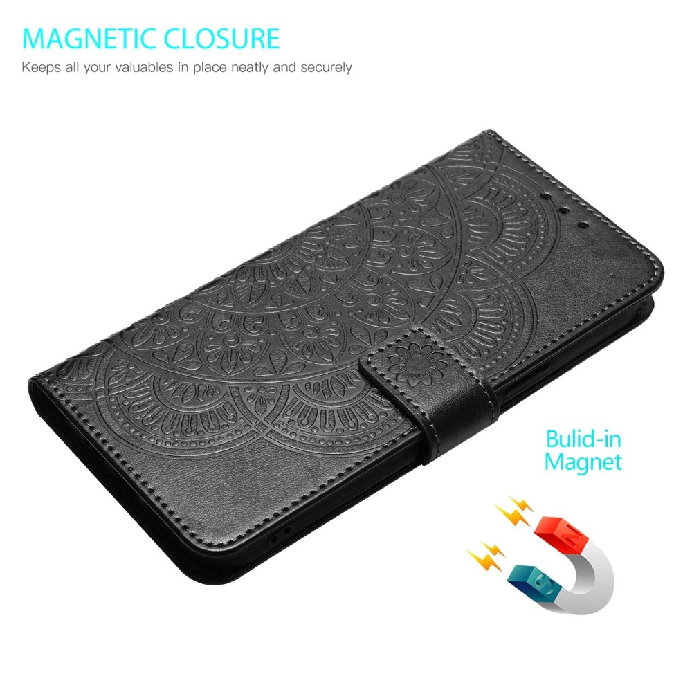 Mandala knížkové pouzdro na Xiaomi Redmi 13C 5G - černé