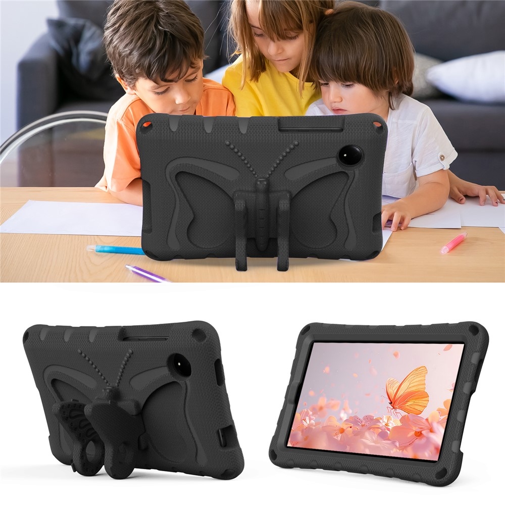 Kids Butterfly EVA odolné pouzdro s popruhem na tablet Xiaomi Redmi Pad SE 8.7 - černé