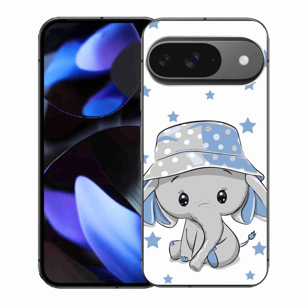 Gelový kryt mmCase na Google Pixel 9/9 Pro - modrý slon