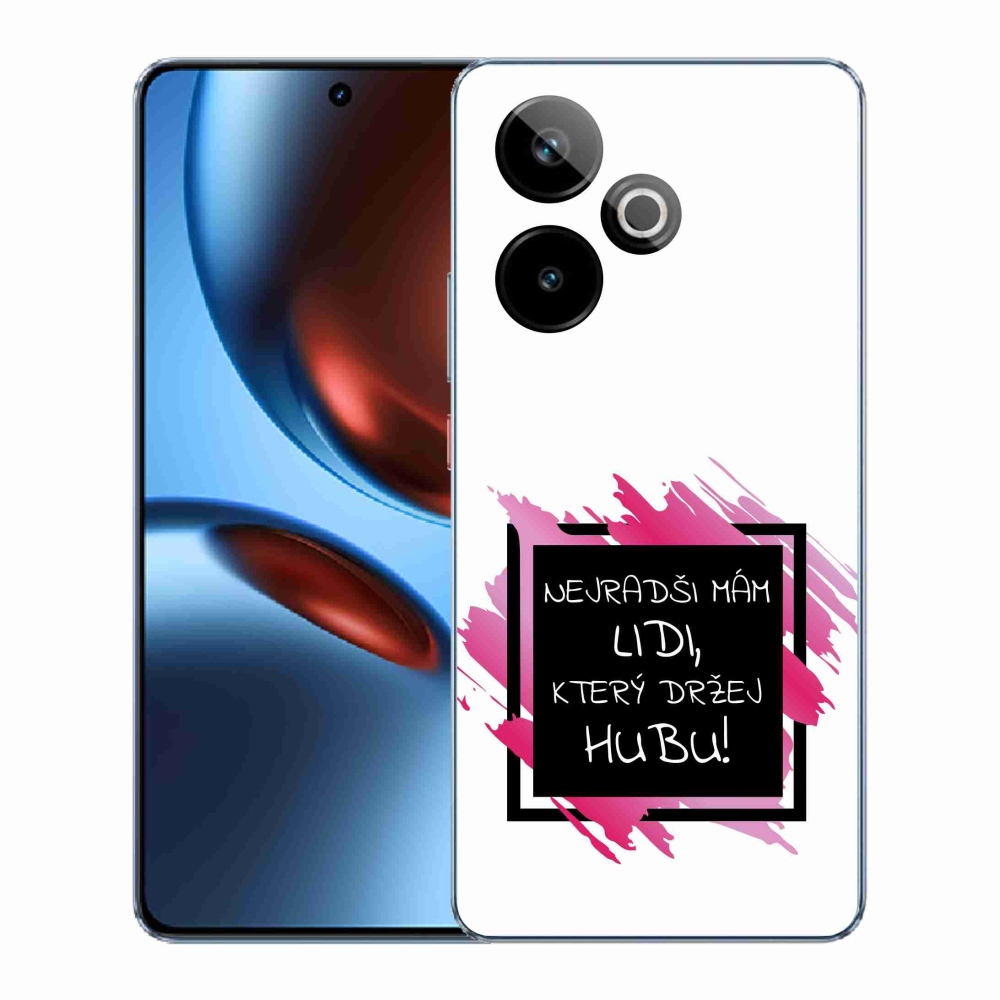 Gelový kryt mmCase na Realme GT 7 5G/GT 7T 5G - vtipný text 7 černobílé pozadí