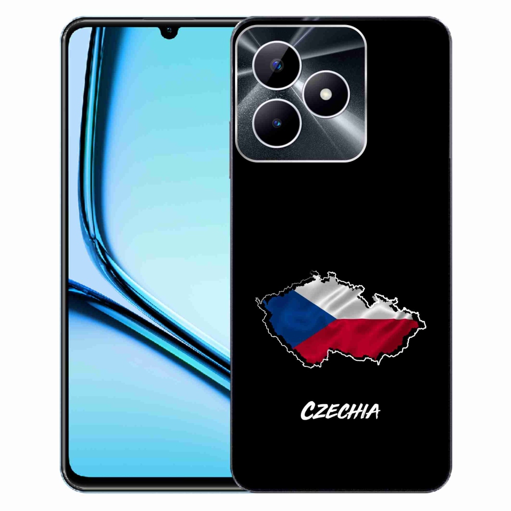Gelový kryt mmCase na Realme Note 50 - Czechia černé pozadí