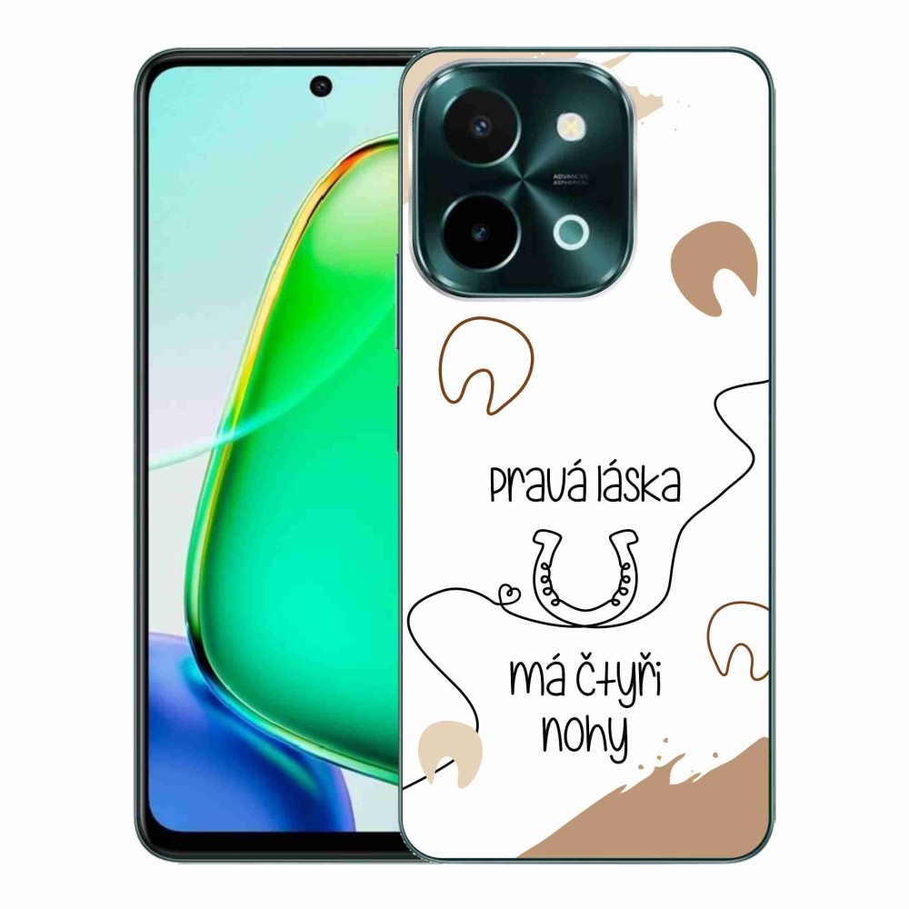 Gelový kryt mmCase na Vivo Y28 - koňský motiv bílé pozadí