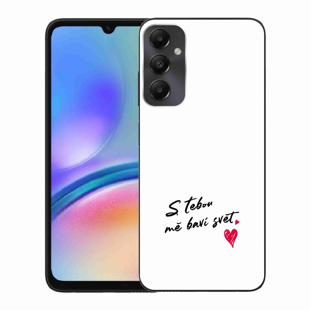 Gelový kryt mmCase na Samsung Galaxy A05s - zamilovaný text 1 bílé pozadí