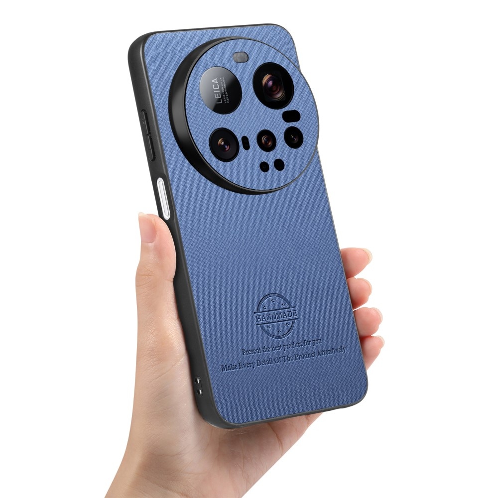 Crafted gelový obal s umělou kůží na Xiaomi 15 Ultra - modrý
