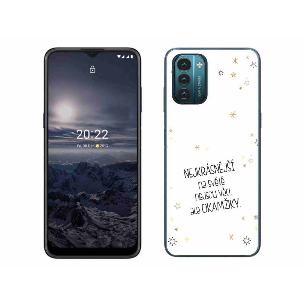 Gelový kryt mmCase na Nokia G11/G21 - citát 4 bílé pozadí