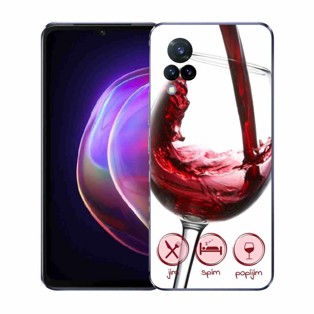 Gelový kryt mmCase na Vivo V21 4G/5G - sklenička vína červené