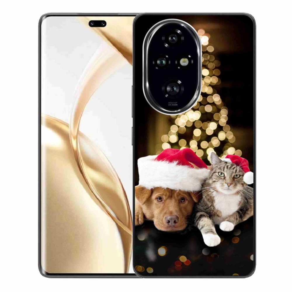 Gelový kryt mmCase na Honor 200 Pro 5G - vánoční pes a kočka