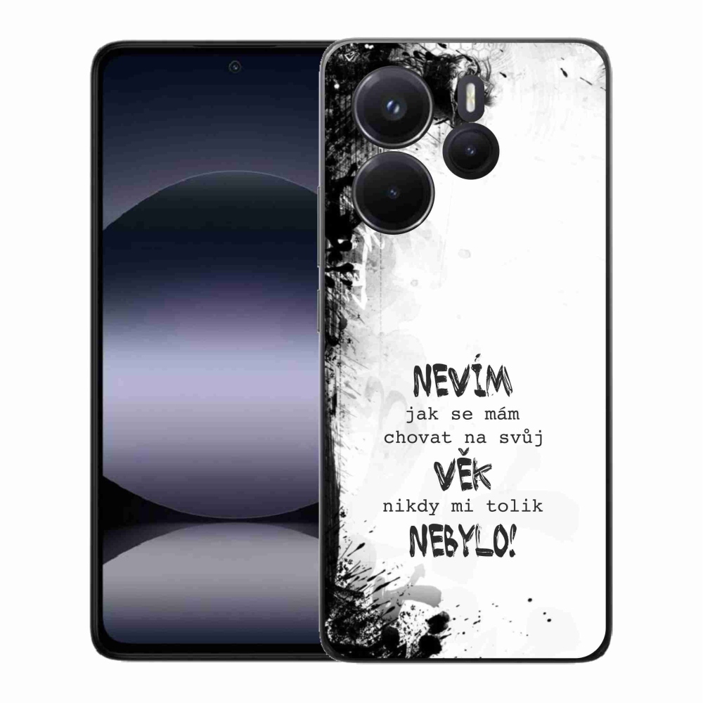Gelový kryt mmCase na Xiaomi Redmi Note 14 - vtipný text 14 bílé pozadí