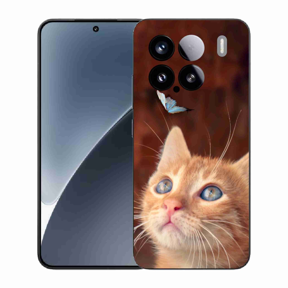 Gelový kryt mmCase na Xiaomi 15 - motýl a kotě