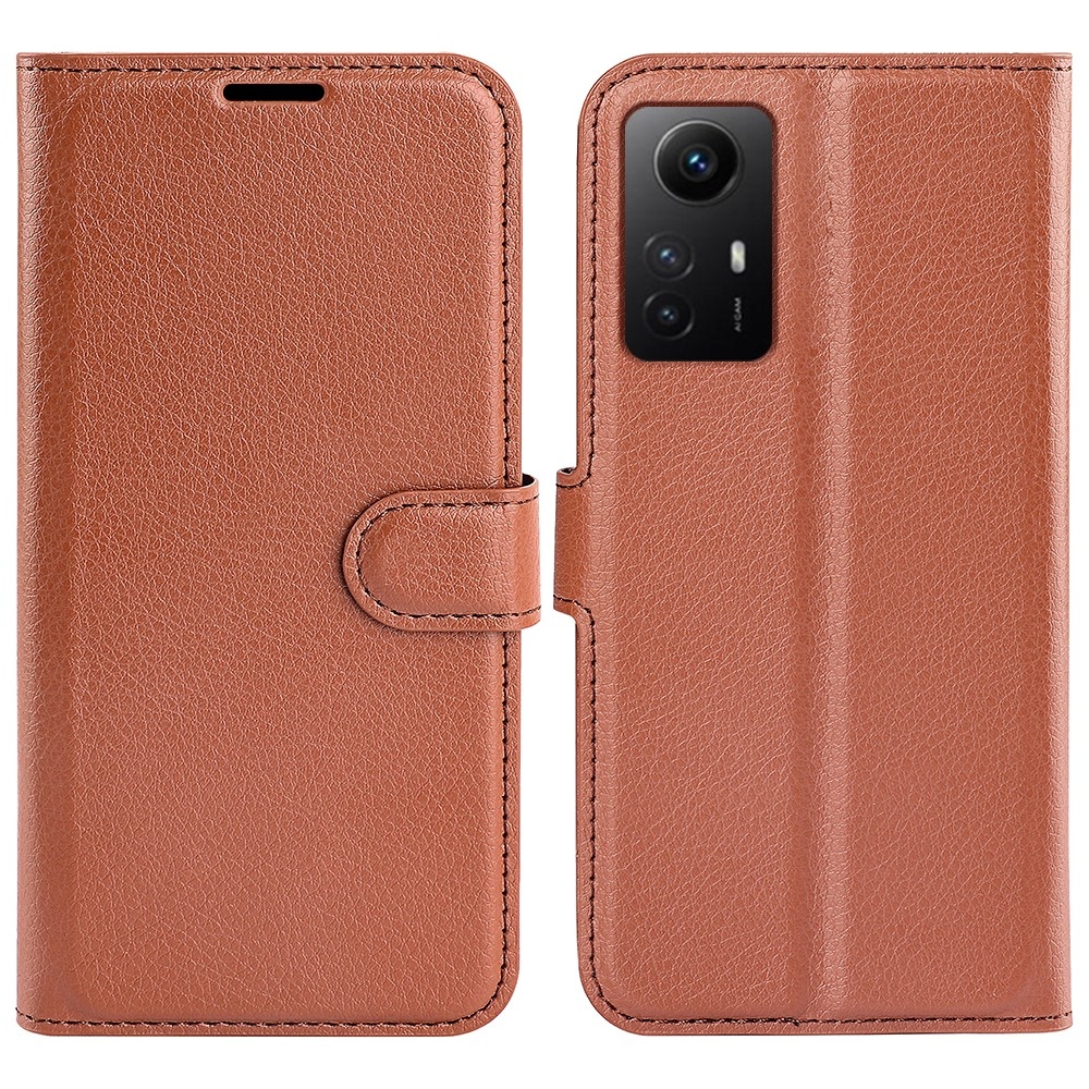 Litchi knížkové pouzdro na Xiaomi Redmi Note 12S - hnědé
